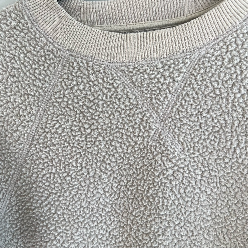 Everlane ReNew Fleece Raglan Teddy Sweatshirt in sandstone size medium - Picture 3 of 8